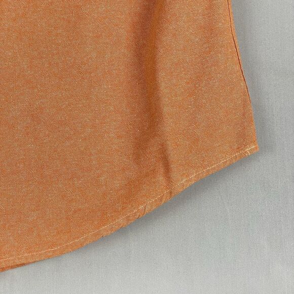 Linea Uomo Linen Short Sleeve Button Down Shirt Men’s 2XL Orange Relax Safari - Picture 9 of 16